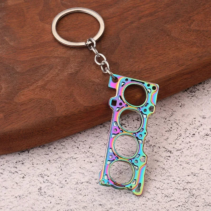 Creative Gear Head Keychain Speed Gearbox Keyring for Car Key Turbo Hub Brake Disc Pendant Shock Absorber Keys Holder Chain Ring