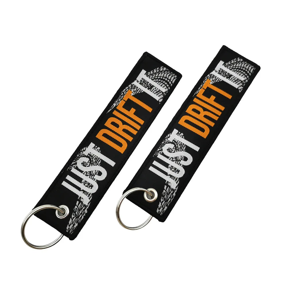 New JDM Racing Japan Keyring Embroidered Nylon Fabric Keychain Moto Keychain Car Key Tags for Nos Initial D Hokkaido Waves