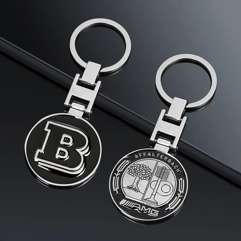 Car Emblem Keychain Metal Key Ring Accessories for Brabus Mercedes Benz AMG Smart W205 C300 W203 W206 W108 W124 W126 W140