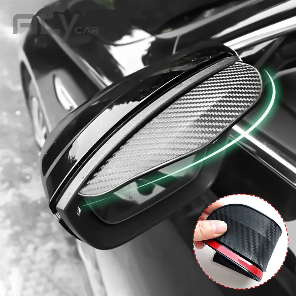 2Pcs Car Rearview Mirror Rain Eyebrow Carbon Fiber Sun Visor Shade Cover Protector Car Mirror Accessories Rainproof Blades