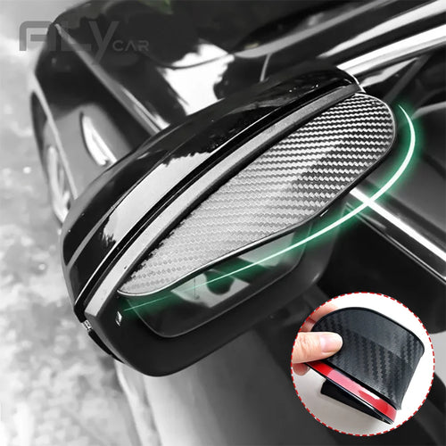 2Pcs Car Rearview Mirror Rain Eyebrow Carbon Fiber Sun Visor Shade Cover Protector Car Mirror Accessories Rainproof Blades